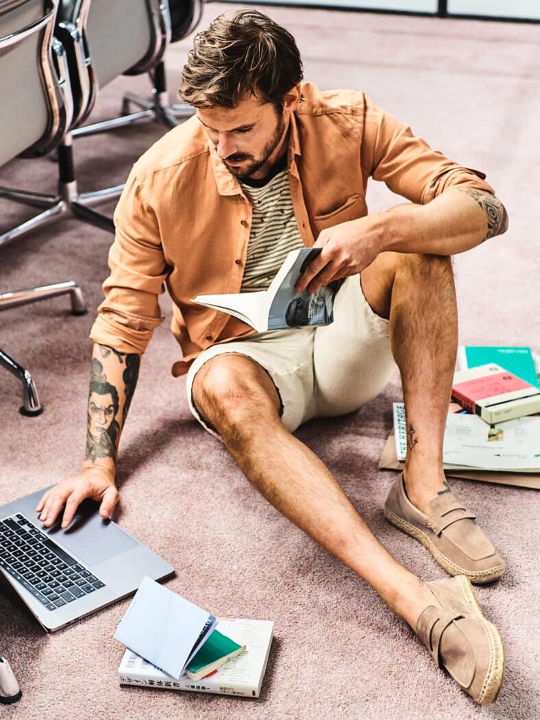 Espadrij Penny Loafer sandgrau