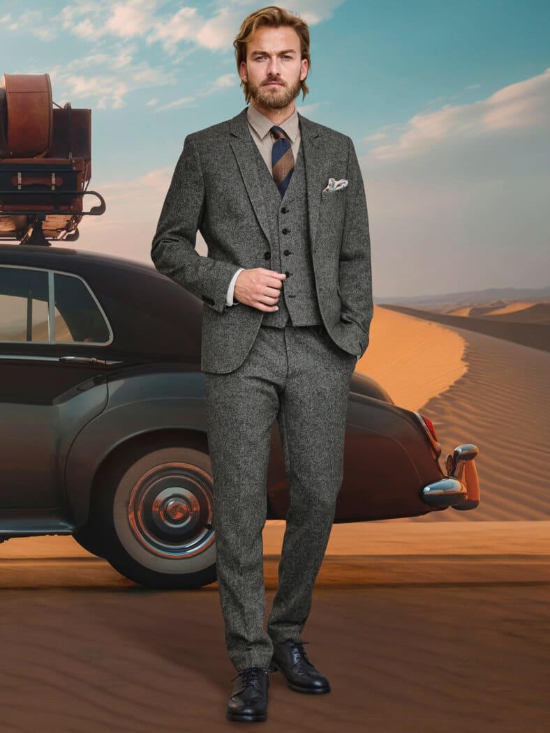 Grenadine-Krawatte sand/tiefsee