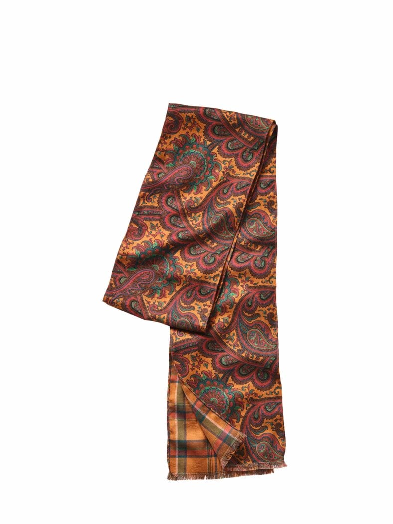 Paisley-Krawatten-Schal karamell/purpur