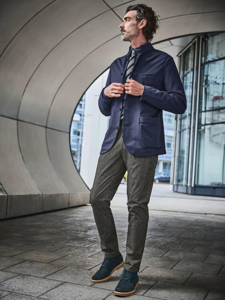 Matte Krawatte marine/stahl