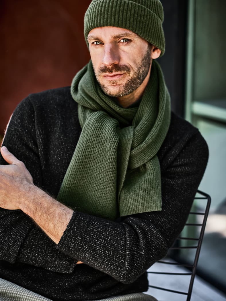 Luxusgut-Kaschmirschal grün melange