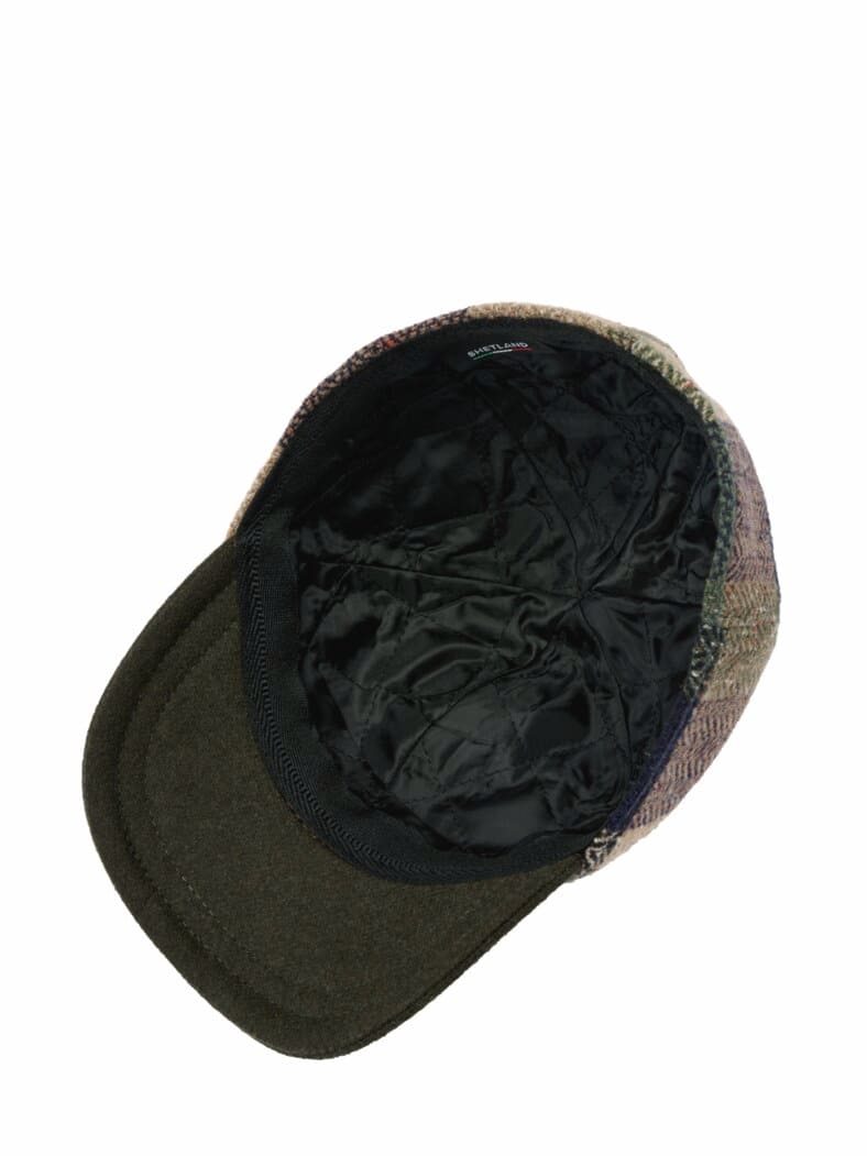 Steife-Brise-Kappe algengrün/aquablau