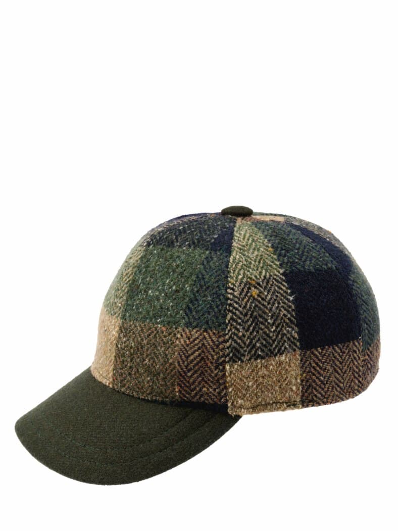 Steife-Brise-Kappe algengrün/aquablau