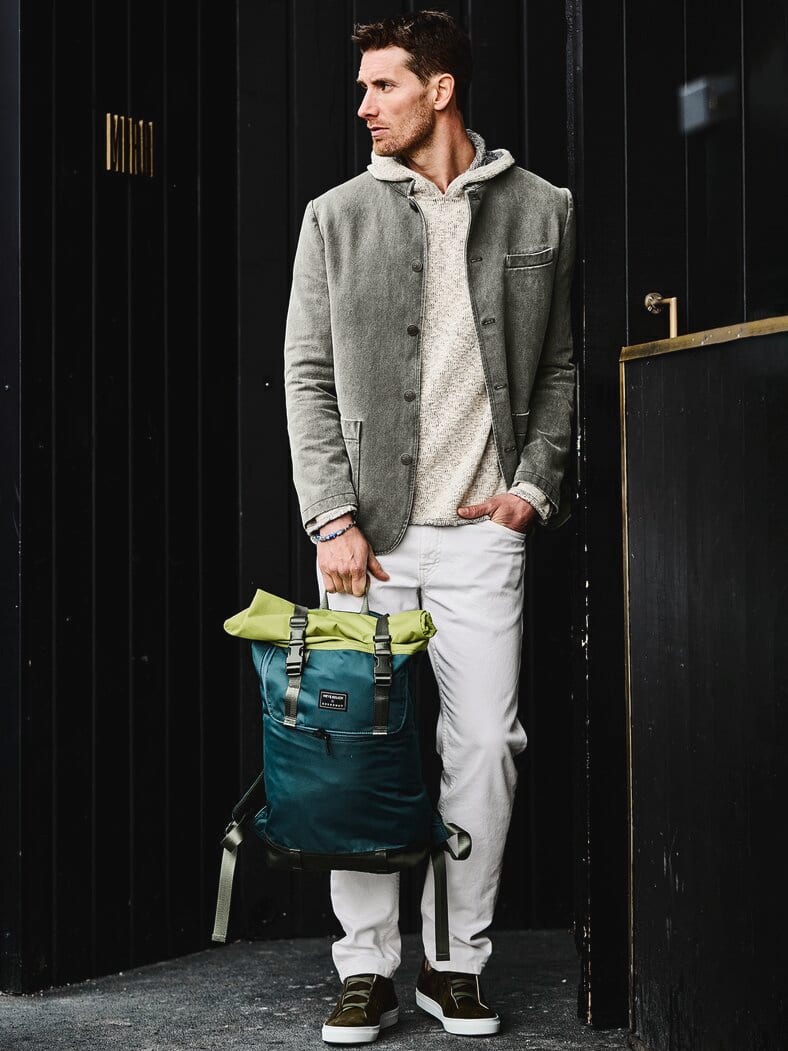 Collab-Rucksack Christopher petrol/limone