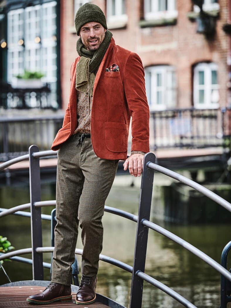 Tweed-Wollschal matcha latte