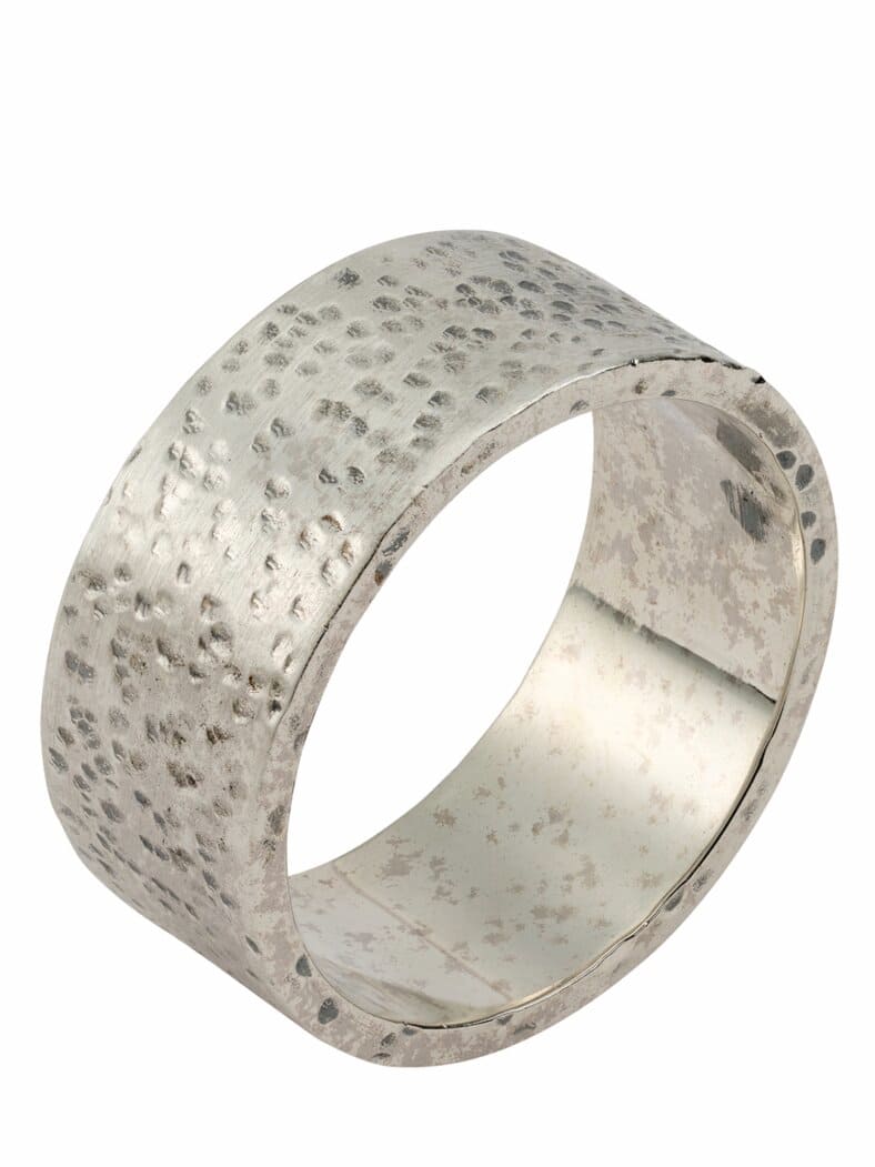 Hammerschlag-Ring silber