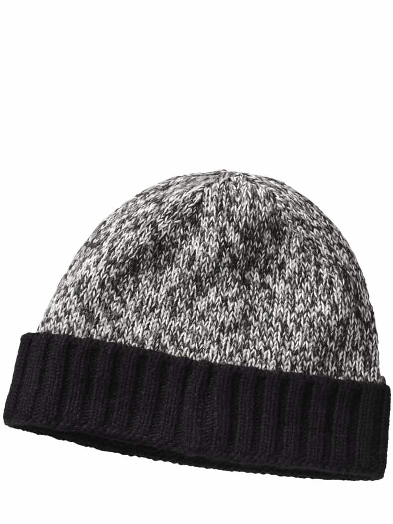 Unbunte Wollmütze granit/schiefer