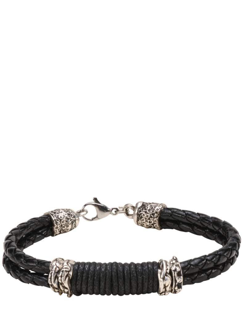 Massives Lederarmband schwarz