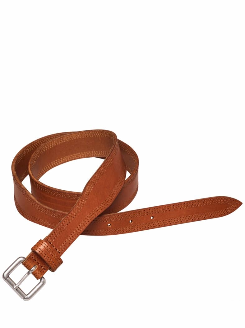 3-Nähte-Gürtel leder-rotbraun