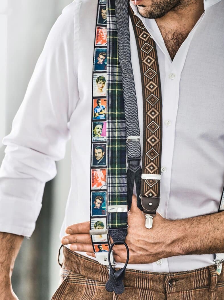 Tartan-Hosenträger grün