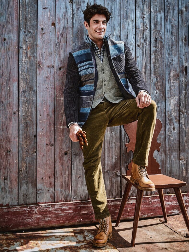 Leibwächter-Wickelarmband goldbraun/grau/weiß