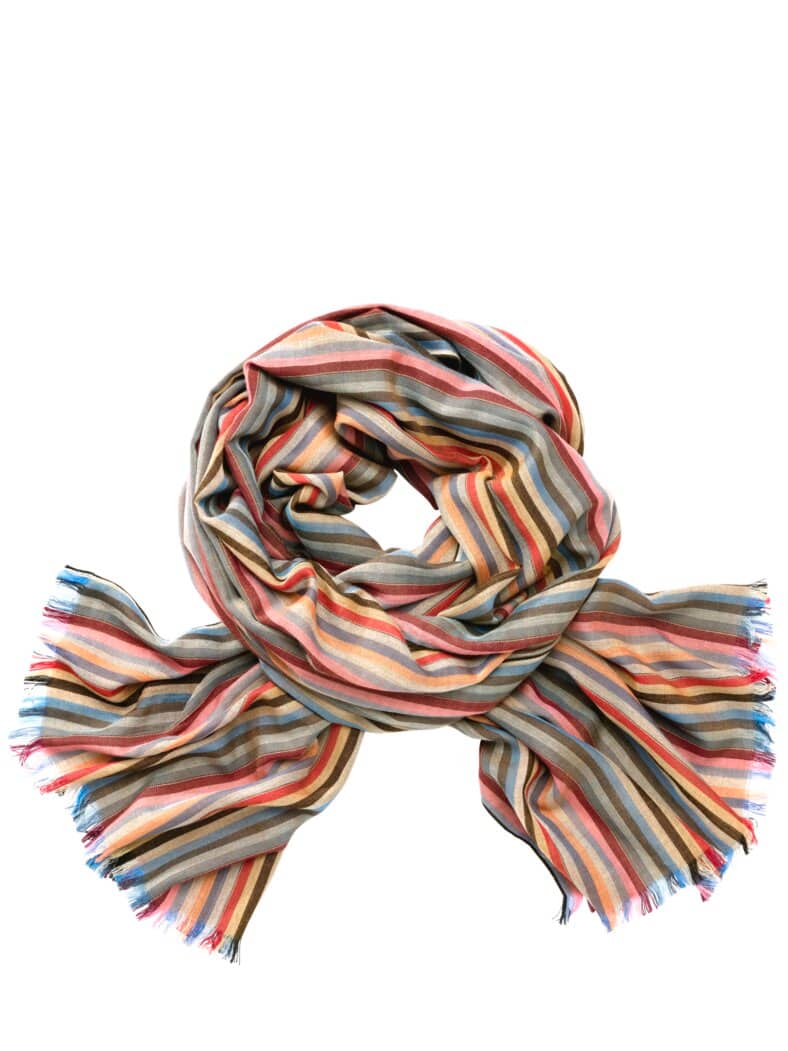 Farbrinnen-Sommerschal Streifen bonbonrot