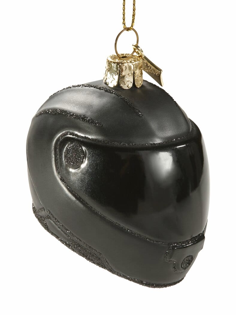 Christbaumkugel Motorradhelm bikerschwarz