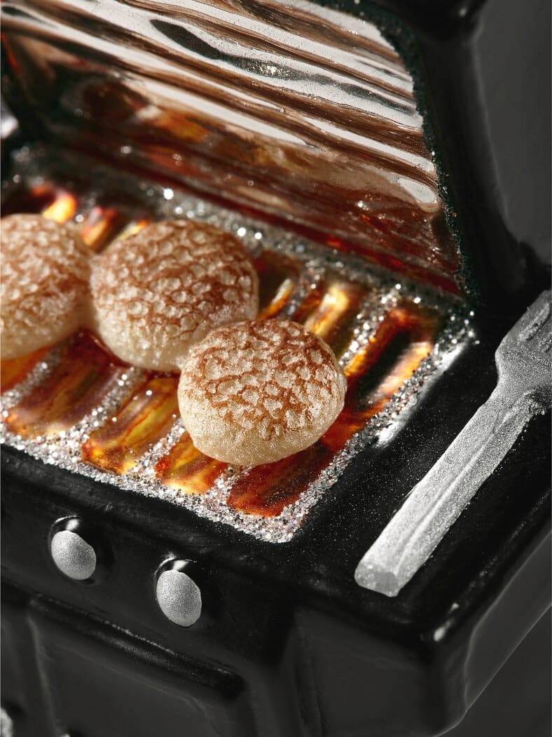 Christbaumkugel Grill brikettschwarz