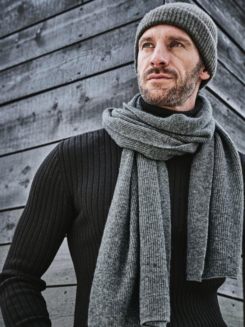 Luxusgut-Mütze grau-melange