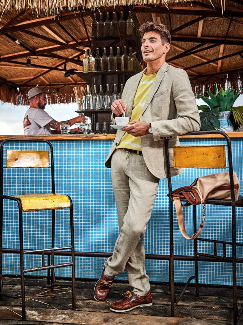 Herringbone-Leinen-Anzug