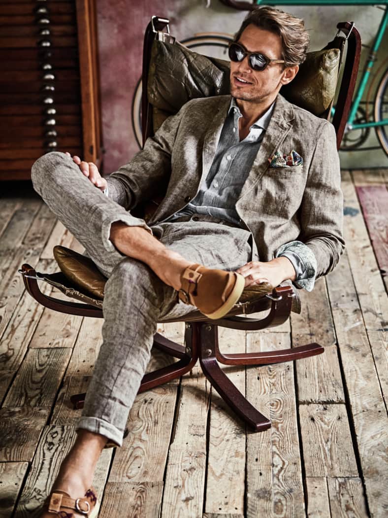 Herringbone-Leinen-Anzug