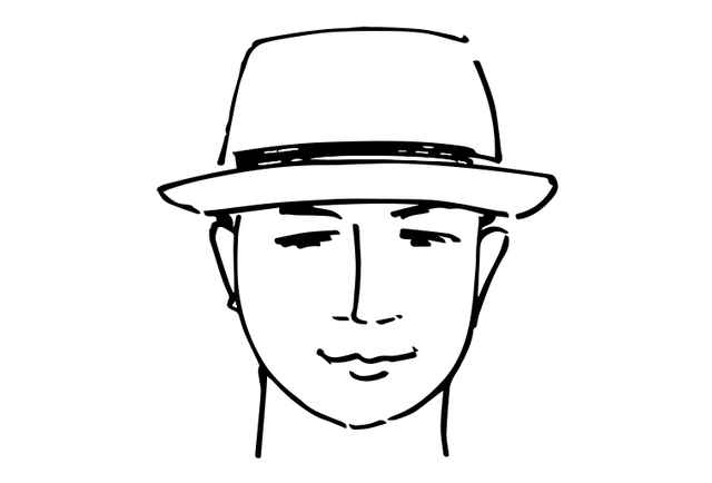 Illustration eines Mannes mit runder Gesichtsform